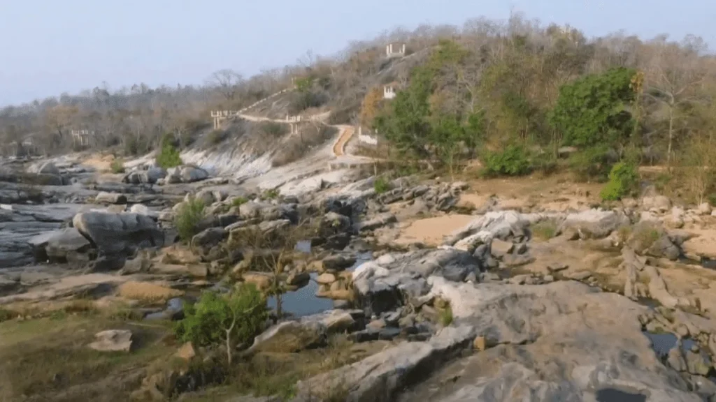 near forest in waterfall in khunti district