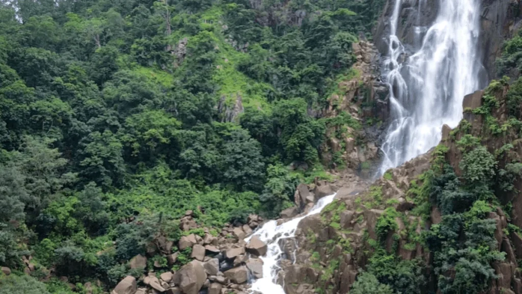 side view Lodh Waterfalls latehar