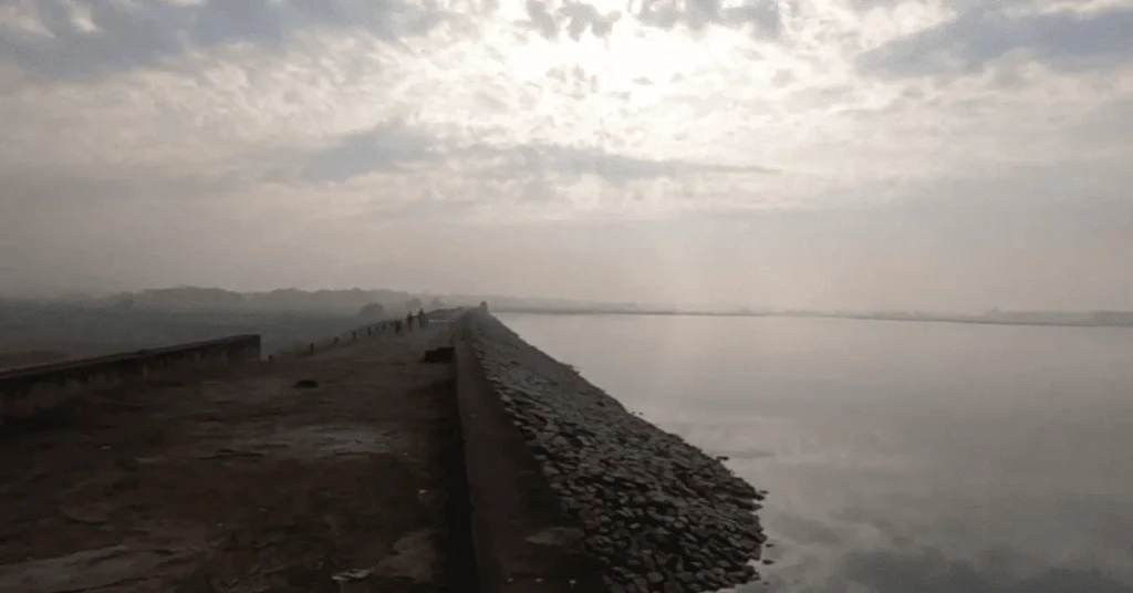 sum rise view in Nandini dam lohardaga