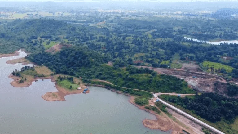 malay dam drone view